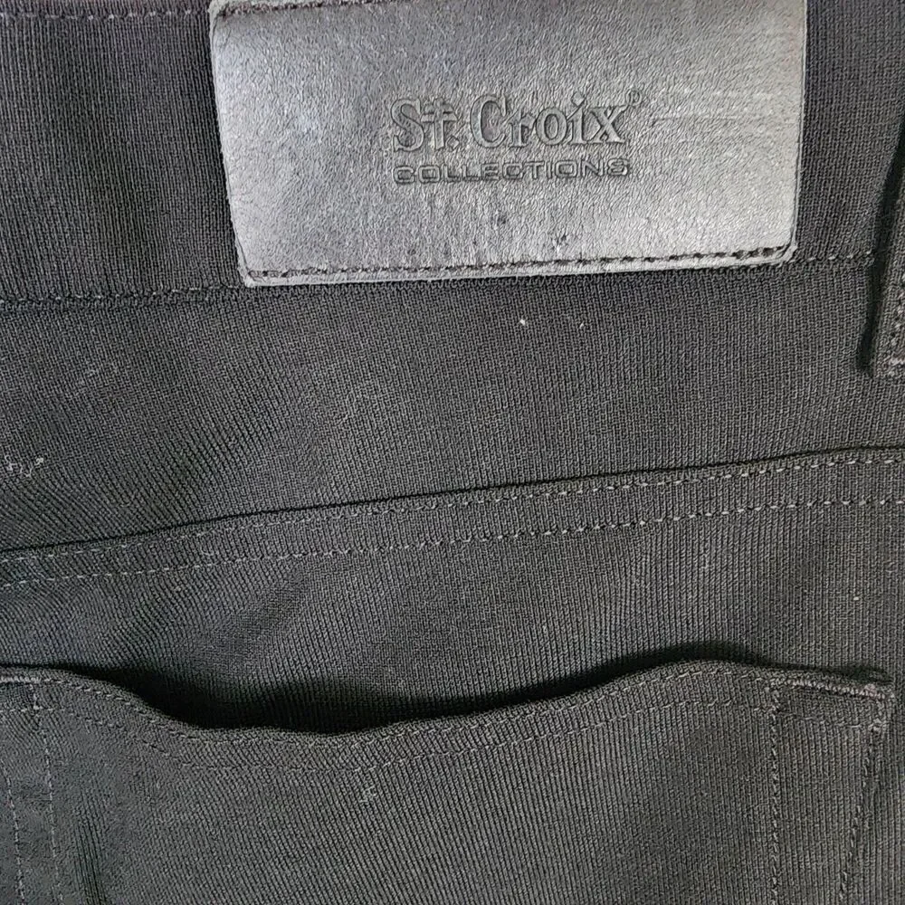 St. Croix Collections Men's Pants Size 34 Black Wool Blend Made in Italy Trouser